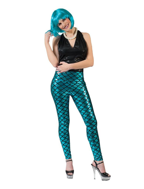 Funny Fashion Legging zeemeermin in blauw