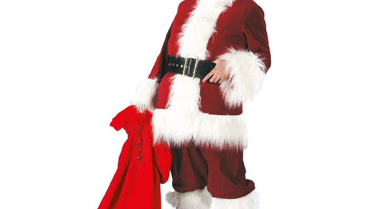 Funny Fashion Luxe kerstman pak donker rood/bordeaux