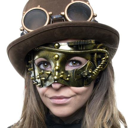Funny Fashion Masker steampunk goud