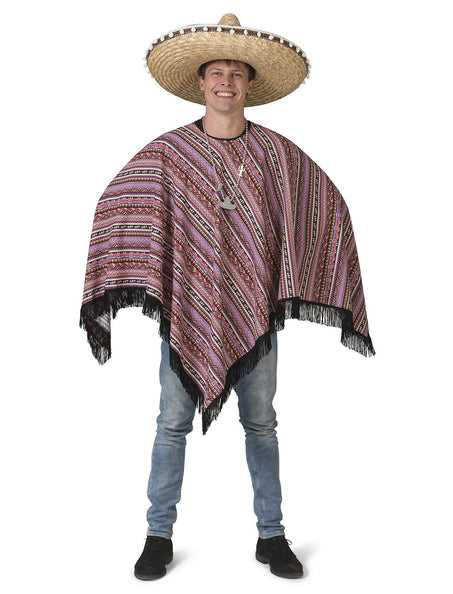 Boland 54420 - poncho Diego, afmetingen 140 x 155 cm, meerkleurig, sprei, Mexico, Mexicaan, kostuum, carnaval, themafeest
