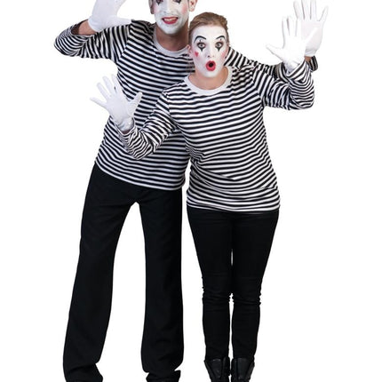 Funny Fashion Mime Shirt voor volwassenen