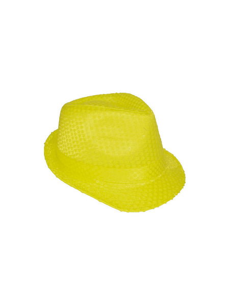 Funny Fashion Neon gele glitter gleufhoed Kojak