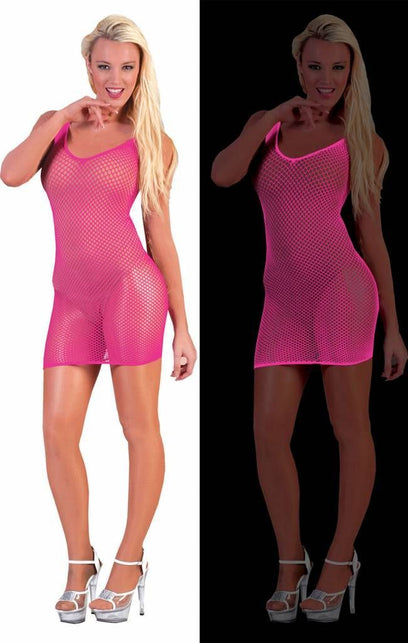 Funny Fashion Neon roze net jurk voor party's