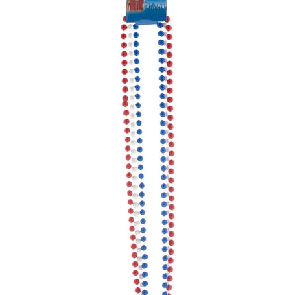 Funny Fashion Nep parelketting rood wit blauw