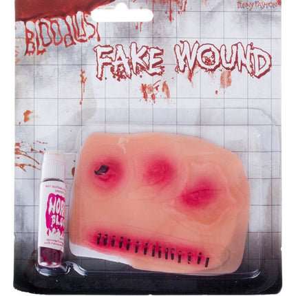 Funny Fashion Nep wond met nep bloed griezel party