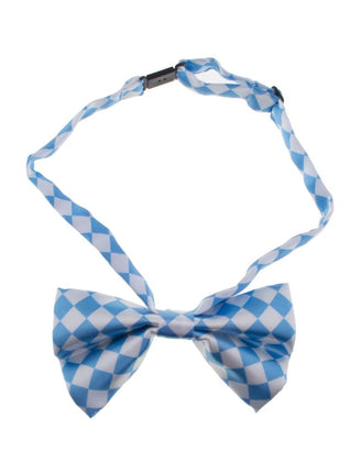 Funny Fashion Oktoberfeest strikje blauw wit geblokt