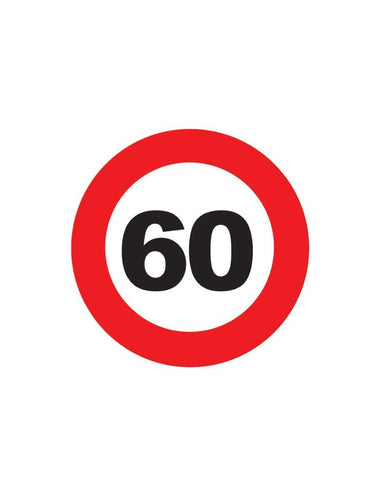 Funny Fashion Onderzetters verkeersbord 60 jaar