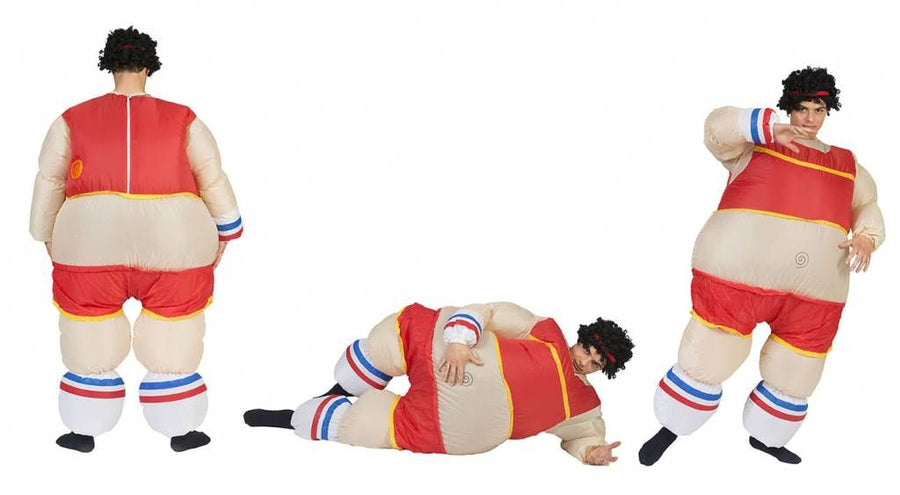 Funny Fashion Opblaasbaar atleet kostuum dikke bennie