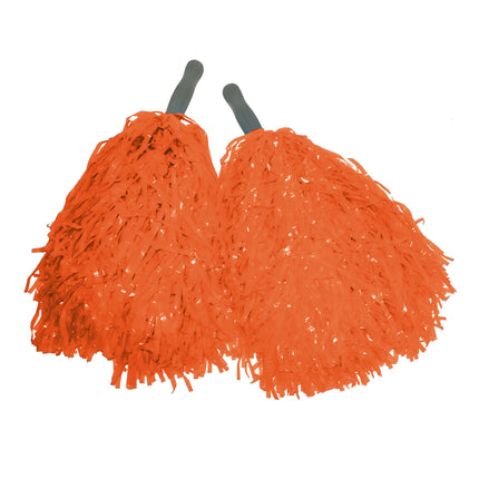 Funny Fashion Oranje pom poms op stokje