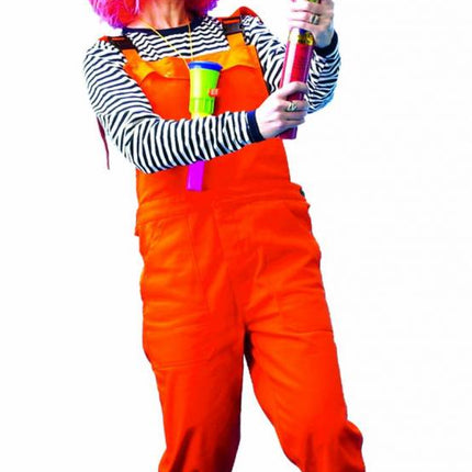 Funny Fashion Oranje tuinbroek volwassenen