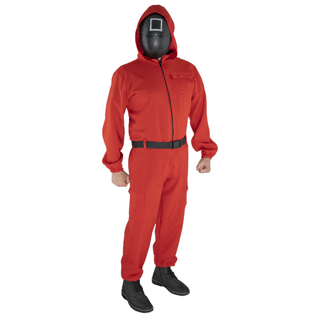 Funny Fashion Overall rood met Koreaans game masker unisex 180cm