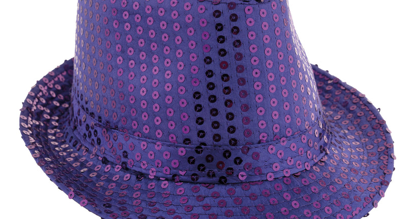 Funny Fashion Paars gleufhoed met pailletten