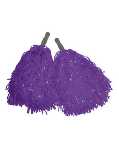Funny Fashion Paarse pom poms op stokje