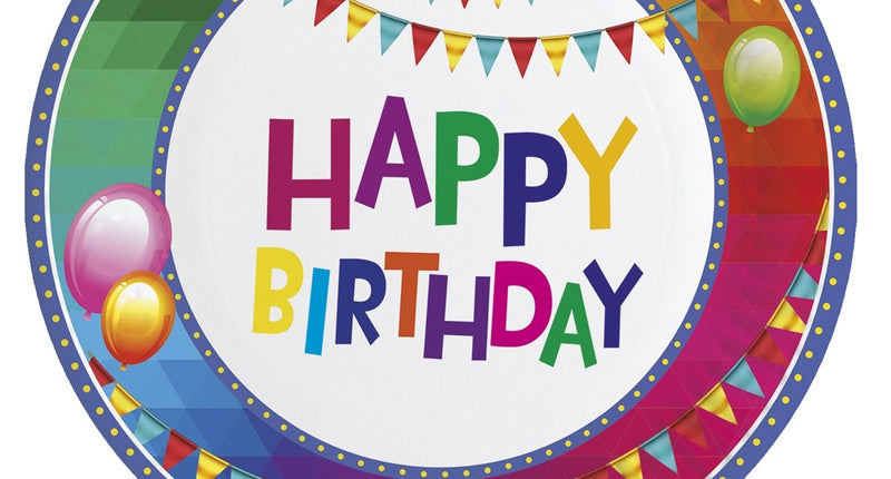 Funny Fashion Papieren borden Happy Birthday 23cm