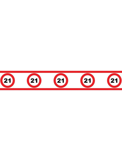 Funny Fashion Party tape 21 jaar met verkeersborden 610x8cm