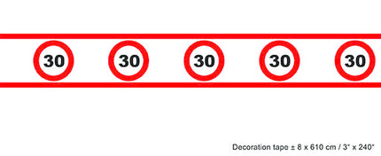 Funny Fashion Party tape 30 jaar met verkeersborden 610x8cm