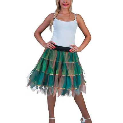 Funny Fashion Petticoat tule rok groen goud