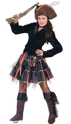 Funny Fashion Petticoat tule rok zwart goud