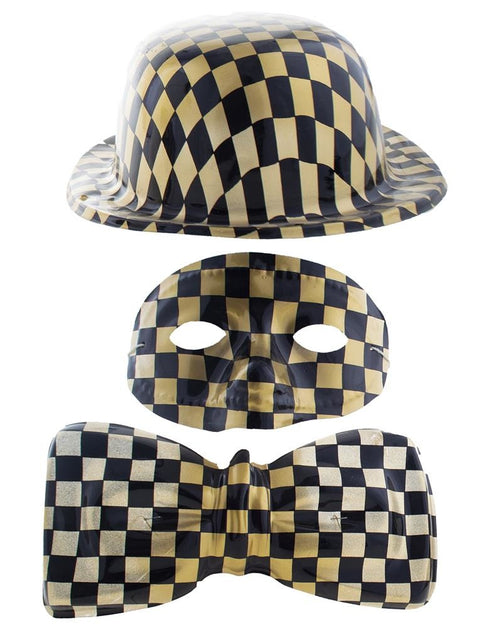 Funny Fashion Pierrot verkleed set 3-dlg