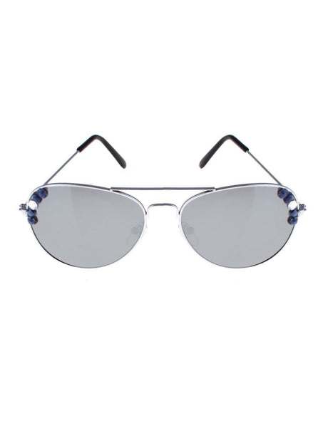 Funny Fashion Piloten bril spiegelglas met steentjes