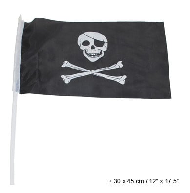 Funny Fashion Piratenvlag  met stok