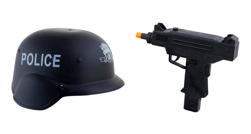 Funny Fashion Politie helm met uzi kind