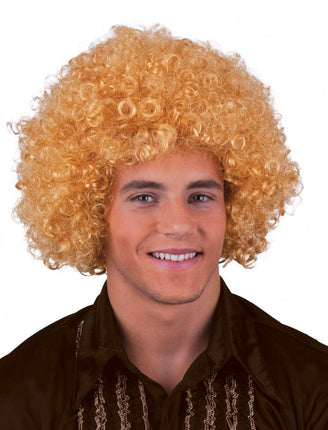 Funny Fashion Pruik disco afro Sam blond