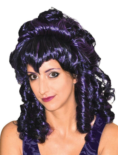 Funny Fashion Pruik gothic in paars en zwart