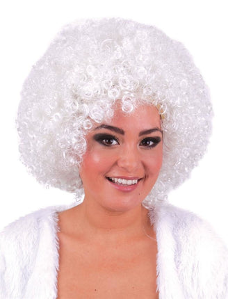 Funny Fashion Pruik hippie afro Evi wit