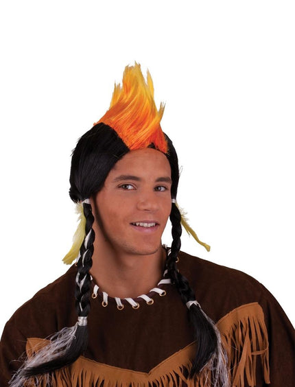 Funny Fashion Pruik indiaan Ferry met hanekam