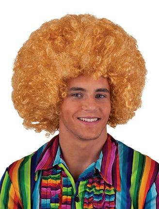 Funny Fashion Pruik maxi afro blond goud