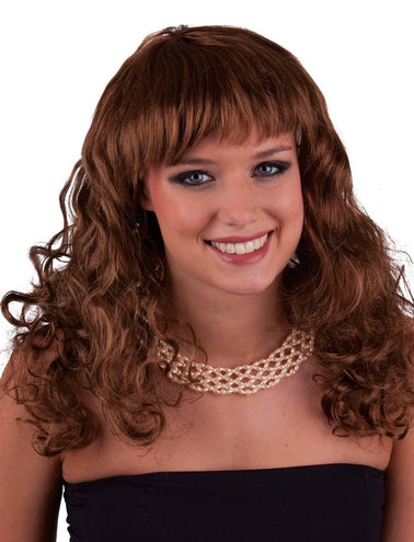 Funny Fashion Pruik met krullen bruin