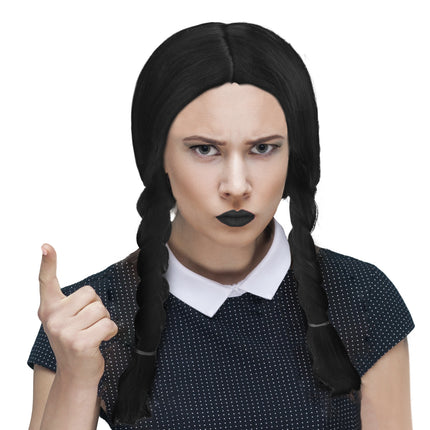 Funny Fashion Pruik Wednesday Addams Family