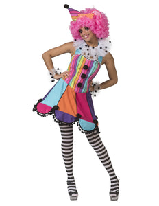Funny Fashion Regenboog clown jurkje Patty dames