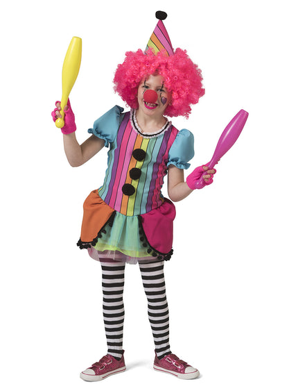 Funny Fashion Regenboog clownspakje Mila meiden