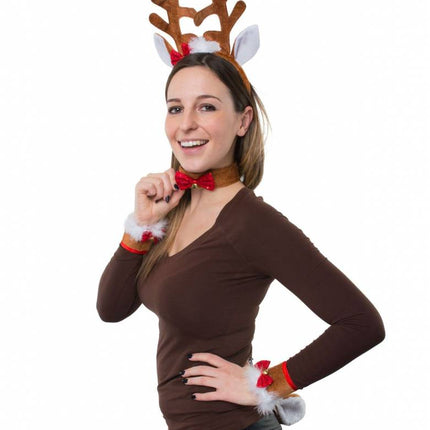 Funny Fashion Rendier verkleed set 4dlg