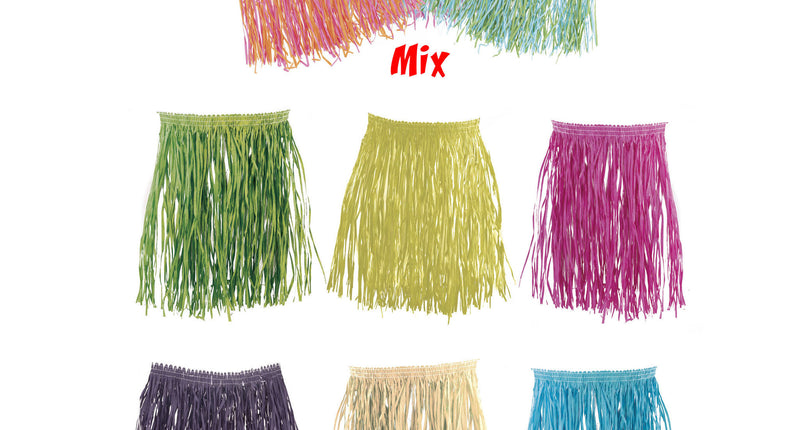 Funny Fashion Rieten rok Alana kind groen 43cm