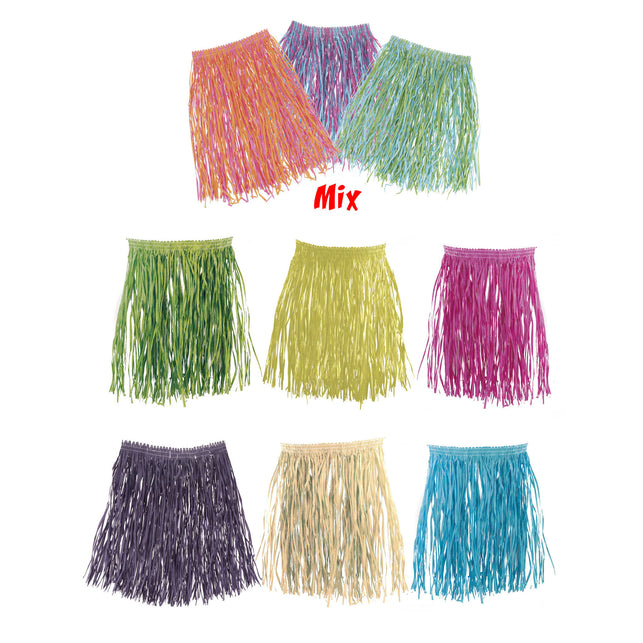 Funny Fashion Rieten rok Alana kind groen 43cm