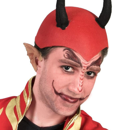 Funny Fashion Rode hoed met zwarte duivel hoorntjes