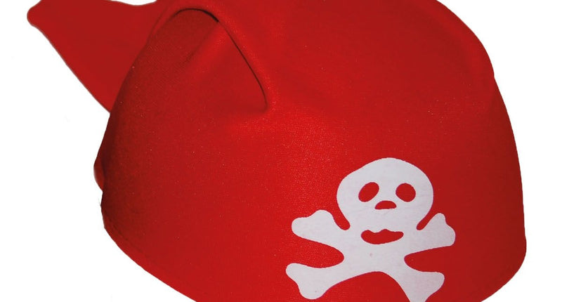 Funny Fashion Rode piratenhoed Jeff met opdruk