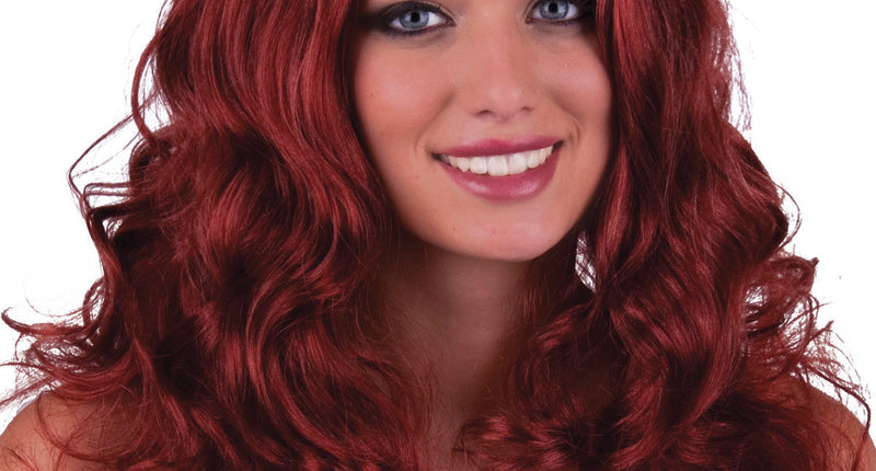 Funny Fashion Rode pruik Milou lang haar met krullen