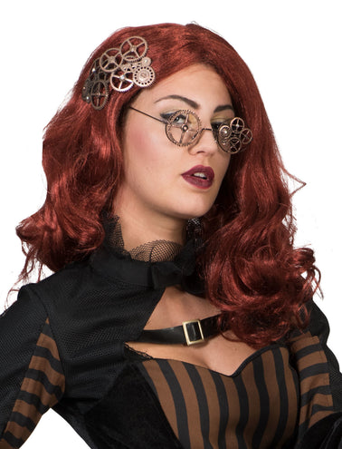 Funny Fashion Rode pruik Milou lang haar met krullen