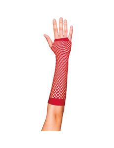 Funny Fashion Rode visnet handschoenen lang model