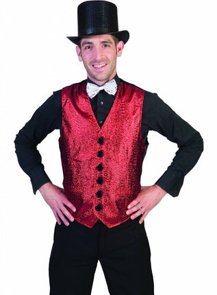 Funny Fashion Rood glitter vestje heren