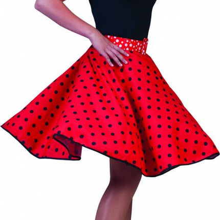Funny Fashion Rood rock & roll rokje met stippen