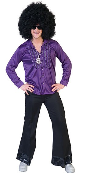 Funny Fashion Rouche blouse paars satijn