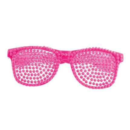 Funny Fashion Roze bril met diamanten