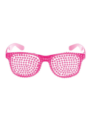 Funny Fashion Roze bril met diamanten