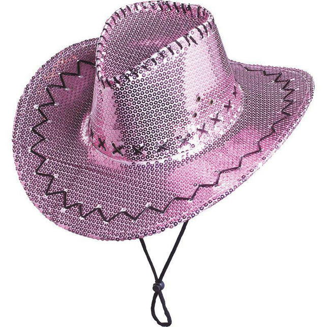 Cowboyhoed Pailletten Glitter Pink Kopen Cowboyhoed Pailletten Glitter Pink Kopen