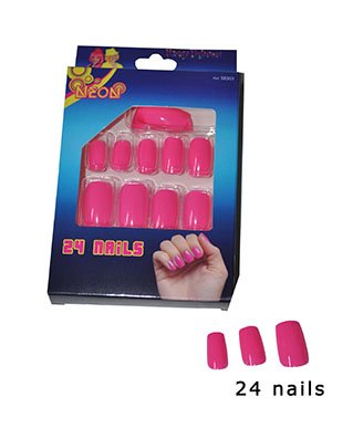 Funny Fashion Roze fluor nagels 24st